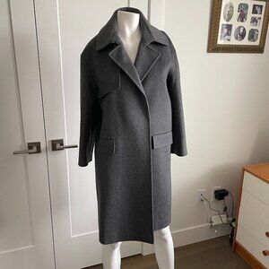 Ports Classic Double Breasted Wool & Cashmere Peacoat Charcoal Grey Sz 4 NWOT